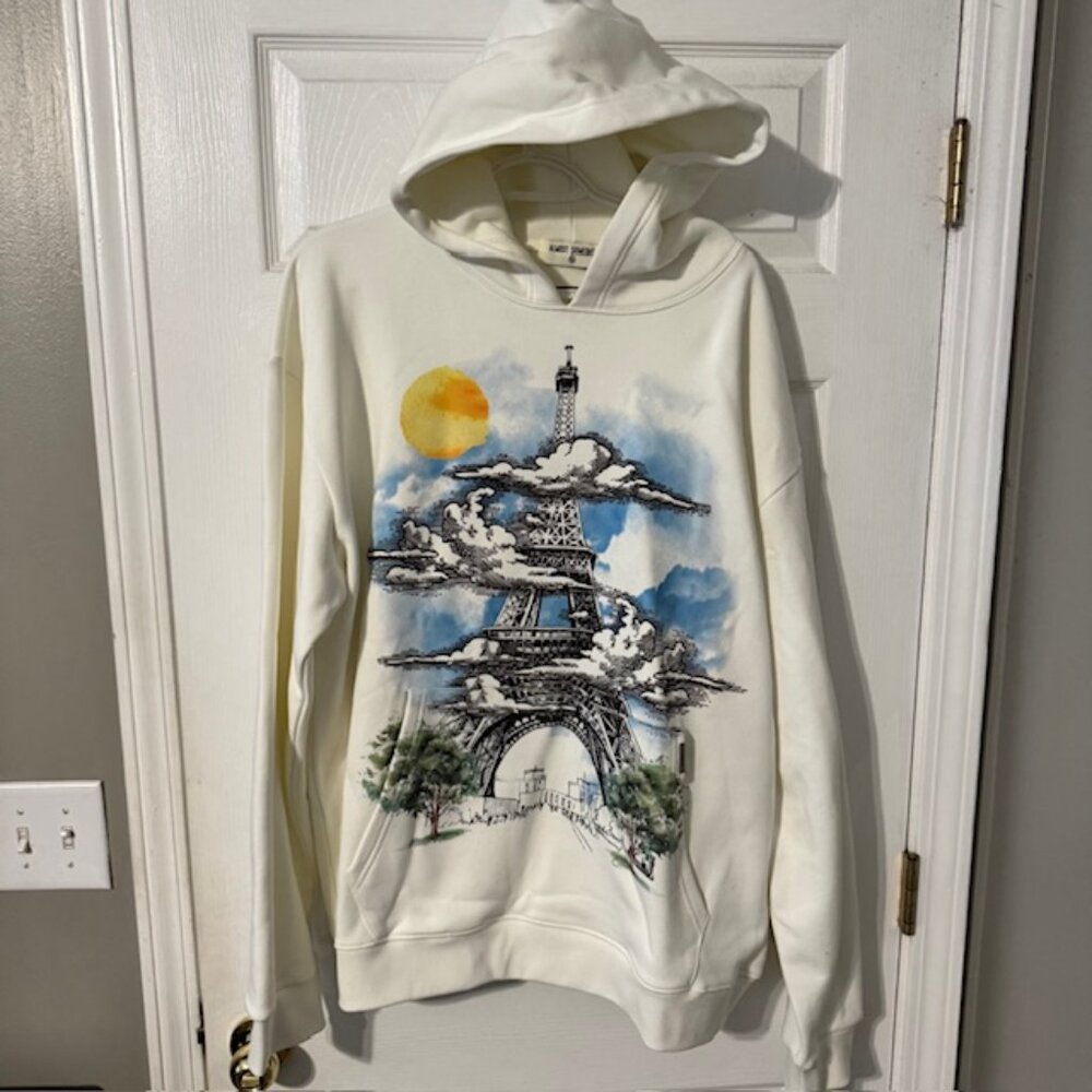 Almost Someday Paris Hoodie Cream AS-H24-21 Size 2XL XXL NWT $150 Retail